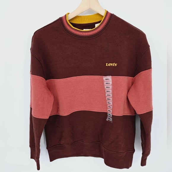 Levi's Men's Crewneck Pullover Non stretch Sweatshirt Color block size small - Picture 3 of 15